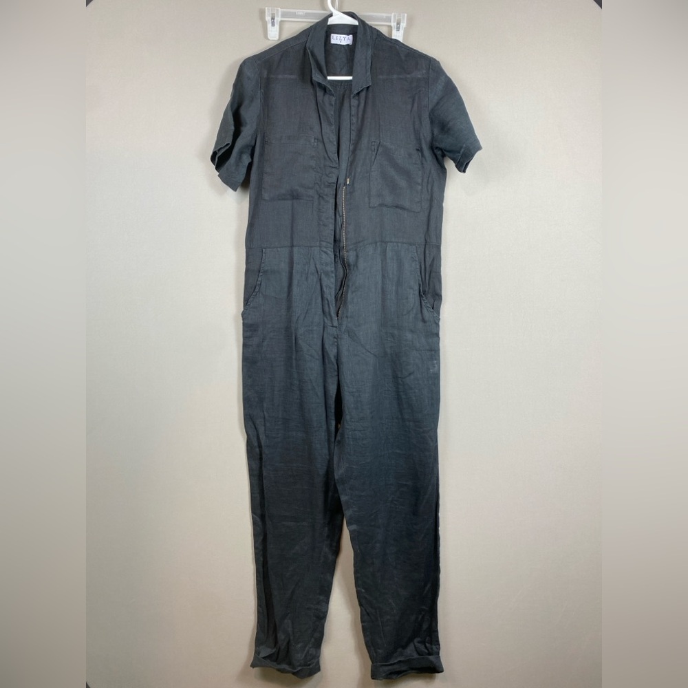 LILYA Black Jumpsuit Size Medium | Wide Leg One Piece Minimalist Chic